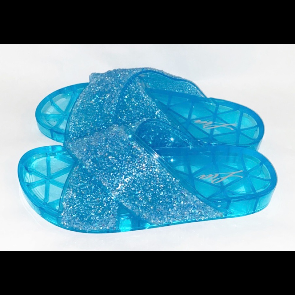 Vibrant Aqua blue jelly sandal - Picture 2 of 2